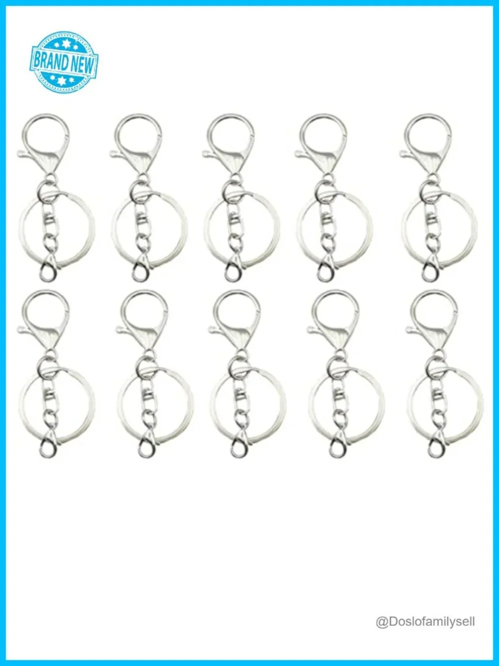 10PCS Lobster Claw Clasps and Key Rings Keychain Clips for Jewelry Crafts
